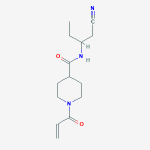 molecular formula C14H21N3O2 B2838045 N-(1-Cyanobutan-2-yl)-1-prop-2-enoylpiperidine-4-carboxamide CAS No. 2361856-88-2