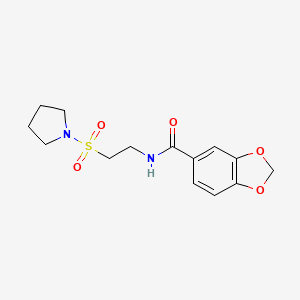 N-(2-pyrrolidin-1-ylsulfonylethyl)-1,3-benzodioxole-5-carboxamide