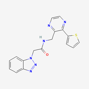 2-(1H-benzo[d][1,2,3]triazol-1-yl)-N-((3-(thiophen-2-yl)pyrazin-2-yl)methyl)acetamide