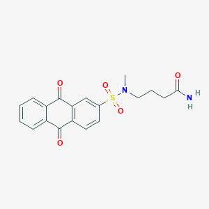 molecular formula C19H18N2O5S B2838069 4-[(9,10-Dioxoanthracen-2-yl)sulfonyl-methylamino]butanamide CAS No. 941924-56-7