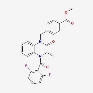 molecular formula C25H20F2N2O4 B2838076 甲基-4-{[4-(2,6-二氟苯甲酰)-3-甲基-2-氧代-3,4-二氢-1(2H)-喹喔啉基]甲基}苯甲酸酯 CAS No. 317833-48-0