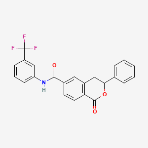 molecular formula C23H16F3NO3 B2838087 1-oxo-3-phenyl-N-[3-(trifluoromethyl)phenyl]-3,4-dihydro-1H-isochromene-6-carboxamide CAS No. 853889-93-7