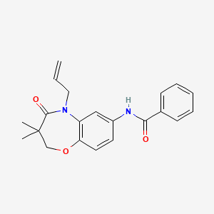 molecular formula C21H22N2O3 B2838089 N-(5-allyl-3,3-dimethyl-4-oxo-2,3,4,5-tetrahydrobenzo[b][1,4]oxazepin-7-yl)benzamide CAS No. 921863-99-2