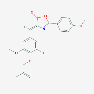 molecular formula C22H20INO5 B283809 4-{3-iodo-5-methoxy-4-[(2-methyl-2-propenyl)oxy]benzylidene}-2-(4-methoxyphenyl)-1,3-oxazol-5(4H)-one 