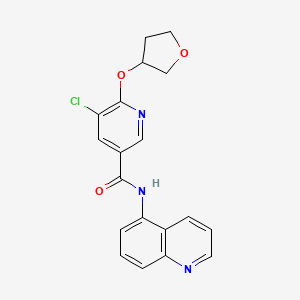 molecular formula C19H16ClN3O3 B2838094 5-chloro-N-(quinolin-5-yl)-6-((tetrahydrofuran-3-yl)oxy)nicotinamide CAS No. 1903013-22-8