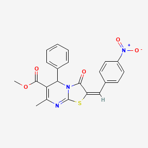(E)-methyl 7-methyl-2-(4-nitrobenzylidene)-3-oxo-5-phenyl-3,5-dihydro-2H-thiazolo[3,2-a]pyrimidine-6-carboxylate