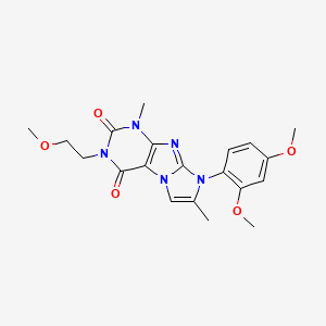 molecular formula C20H23N5O5 B2838101 8-(2,4-dimethoxyphenyl)-3-(2-methoxyethyl)-1,7-dimethyl-1H-imidazo[2,1-f]purine-2,4(3H,8H)-dione CAS No. 899386-67-5