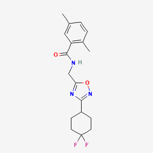 molecular formula C18H21F2N3O2 B2838112 N-((3-(4,4-difluorocyclohexyl)-1,2,4-oxadiazol-5-yl)methyl)-2,5-dimethylbenzamide CAS No. 2034463-93-7