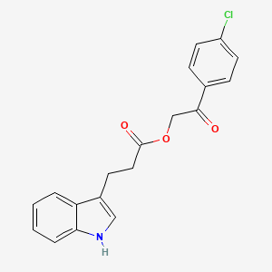 molecular formula C19H16ClNO3 B2838127 2-(4-chlorophenyl)-2-oxoethyl 3-(1H-indol-3-yl)propanoate CAS No. 562050-95-7