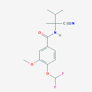 molecular formula C15H18F2N2O3 B2838131 N-(1-cyano-1,2-dimethylpropyl)-4-(difluoromethoxy)-3-methoxybenzamide CAS No. 1110951-41-1