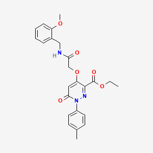 Ethyl 4-(2-((2-methoxybenzyl)amino)-2-oxoethoxy)-6-oxo-1-(p-tolyl)-1,6-dihydropyridazine-3-carboxylate