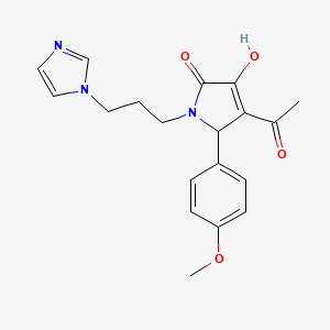 molecular formula C19H21N3O4 B2838136 3-acetyl-4-hydroxy-1-(3-imidazol-1-ylpropyl)-2-(4-methoxyphenyl)-2H-pyrrol-5-one CAS No. 1260591-02-3