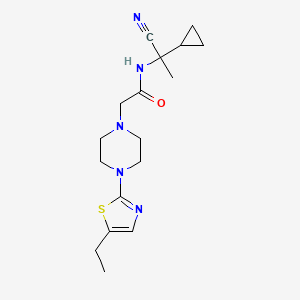 molecular formula C17H25N5OS B2838137 N-(1-氰基-1-环丙基乙基)-2-[4-(5-乙基-1,3-噻唑-2-基)哌嗪-1-基]乙酰胺 CAS No. 1436098-52-0
