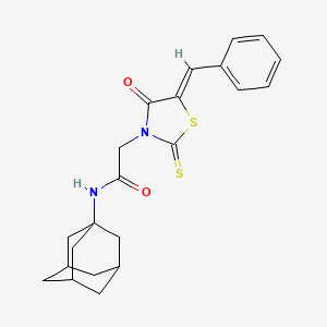 molecular formula C22H24N2O2S2 B2838141 N-(1-金刚烷基)-2-[(5Z)-5-苄基-4-氧代-2-硫代-1,3-噻唑烷-3-基]乙酰胺 CAS No. 303790-55-8