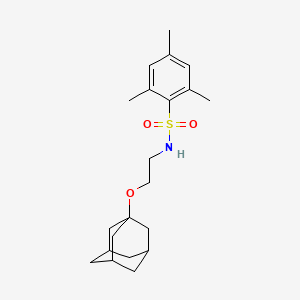 molecular formula C21H31NO3S B2838149 N-[2-(1-Adamantyloxy)ethyl]-2,4,6-trimethylbenzenesulfonamide CAS No. 446028-51-9