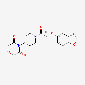 4-(1-(2-(Benzo[d][1,3]dioxol-5-yloxy)propanoyl)piperidin-4-yl)morpholine-3,5-dione