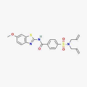 molecular formula C21H21N3O4S2 B2838159 4-(N,N-diallylsulfamoyl)-N-(6-methoxybenzo[d]thiazol-2-yl)benzamide CAS No. 393838-08-9