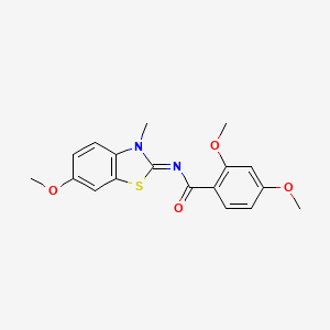 molecular formula C18H18N2O4S B2838166 (E)-2,4-dimethoxy-N-(6-methoxy-3-methylbenzo[d]thiazol-2(3H)-ylidene)benzamide CAS No. 850781-90-7