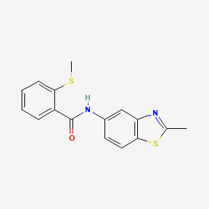 molecular formula C16H14N2OS2 B2838167 N-(2-甲基苯并[d]噻唑-5-基)-2-(甲硫基)苯甲酰胺 CAS No. 896344-77-7