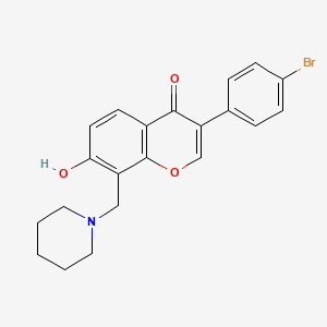 molecular formula C21H20BrNO3 B2838168 3-(4-bromophenyl)-7-hydroxy-8-(piperidin-1-ylmethyl)-4H-chromen-4-one CAS No. 844449-26-9