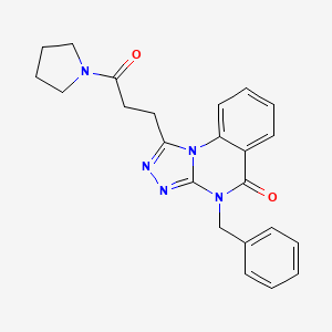 4-Benzyl-1-(3-oxo-3-pyrrolidin-1-ylpropyl)-[1,2,4]triazolo[4,3-a]quinazolin-5-one