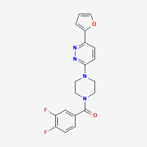 molecular formula C19H16F2N4O2 B2838176 (3,4-Difluorophenyl)(4-(6-(furan-2-yl)pyridazin-3-yl)piperazin-1-yl)methanone CAS No. 921872-56-2