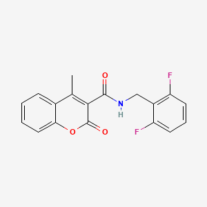 molecular formula C18H13F2NO3 B2838178 N-(2,6-二氟苄基)-4-甲基-2-氧代-2H-香豆素-3-甲酸酰胺 CAS No. 1207029-20-6