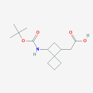 molecular formula C14H23NO4 B2838180 2-[3-[(2-甲基丙烷-2-基)氧羰基氨基]螺[3.3]庚烷-1-基]乙酸 CAS No. 2303636-39-5
