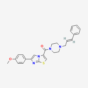 (E)-(4-cinnamylpiperazin-1-yl)(6-(4-methoxyphenyl)imidazo[2,1-b]thiazol-3-yl)methanone