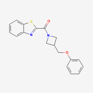 molecular formula C18H16N2O2S B2838211 Benzo[d]thiazol-2-yl(3-(phenoxymethyl)azetidin-1-yl)methanone CAS No. 2034570-28-8