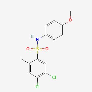 molecular formula C14H13Cl2NO3S B2838229 4,5-dichloro-N-(4-methoxyphenyl)-2-methylbenzene-1-sulfonamide CAS No. 2305451-32-3