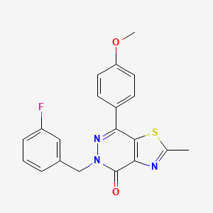 molecular formula C20H16FN3O2S B2838230 5-(3-氟苄基)-7-(4-甲氧基苯基)-2-甲基噻唑并[4,5-d]吡啶-4(5H)-酮 CAS No. 941897-69-4