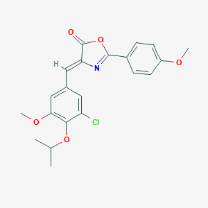 molecular formula C21H20ClNO5 B283824 4-(3-chloro-4-isopropoxy-5-methoxybenzylidene)-2-(4-methoxyphenyl)-1,3-oxazol-5(4H)-one 