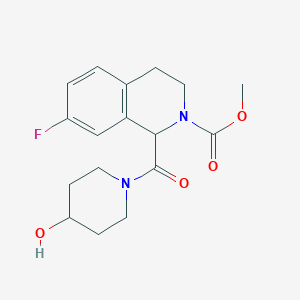 molecular formula C17H21FN2O4 B2838241 methyl 7-fluoro-1-(4-hydroxypiperidine-1-carbonyl)-3,4-dihydroisoquinoline-2(1H)-carboxylate CAS No. 1396555-83-1