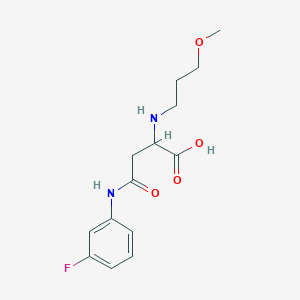 molecular formula C14H19FN2O4 B2838244 4-((3-Fluorophenyl)amino)-2-((3-methoxypropyl)amino)-4-oxobutanoic acid CAS No. 1048006-08-1