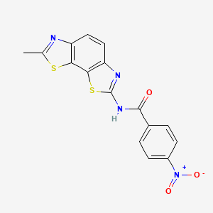 N-{11-methyl-3,12-dithia-5,10-diazatricyclo[7.3.0.0^{2,6}]dodeca-1(9),2(6),4,7,10-pentaen-4-yl}-4-nitrobenzamide