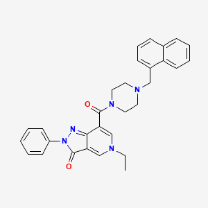 molecular formula C30H29N5O2 B2838246 5-ethyl-7-(4-(naphthalen-1-ylmethyl)piperazine-1-carbonyl)-2-phenyl-2H-pyrazolo[4,3-c]pyridin-3(5H)-one CAS No. 1040649-66-8