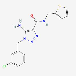 molecular formula C15H14ClN5OS B2838247 5-amino-1-(3-chlorobenzyl)-N-(thiophen-2-ylmethyl)-1H-1,2,3-triazole-4-carboxamide CAS No. 899973-78-5