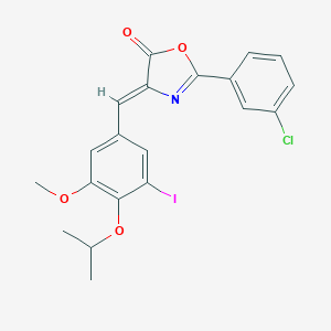 molecular formula C20H17ClINO4 B283825 2-(3-chlorophenyl)-4-(3-iodo-4-isopropoxy-5-methoxybenzylidene)-1,3-oxazol-5(4H)-one 