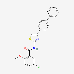 molecular formula C23H17ClN2O2S B2838254 N-(4-([1,1'-biphenyl]-4-yl)thiazol-2-yl)-5-chloro-2-methoxybenzamide CAS No. 904592-53-6