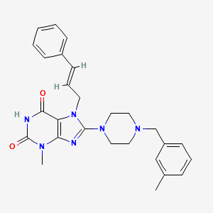 7-cinnamyl-3-methyl-8-(4-(3-methylbenzyl)piperazin-1-yl)-1H-purine-2,6(3H,7H)-dione