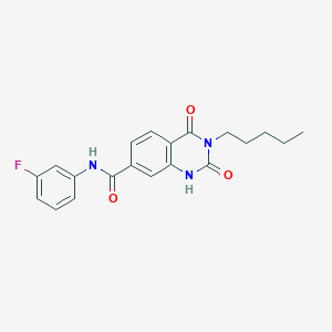 molecular formula C20H20FN3O3 B2838266 N-(3-氟苯基)-2,4-二氧代-3-戊基-1,2,3,4-四氢喹唑啉-7-甲酰胺 CAS No. 892260-98-9