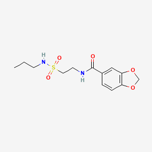 molecular formula C13H18N2O5S B2838268 N-[2-(propylsulfamoyl)ethyl]-1,3-benzodioxole-5-carboxamide CAS No. 899980-36-0