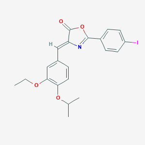 molecular formula C21H20INO4 B283827 4-(3-ethoxy-4-isopropoxybenzylidene)-2-(4-iodophenyl)-1,3-oxazol-5(4H)-one 