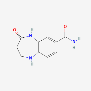 molecular formula C10H11N3O2 B2838270 4-oxo-2,3,4,5-tetrahydro-1H-1,5-benzodiazepine-7-carboxamide CAS No. 224811-67-0