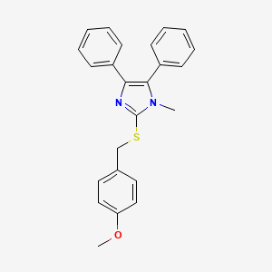 molecular formula C24H22N2OS B2838282 methyl 4-{[(1-methyl-4,5-diphenyl-1H-imidazol-2-yl)sulfanyl]methyl}phenyl ether CAS No. 339277-67-7