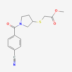 Methyl 2-((1-(4-cyanobenzoyl)pyrrolidin-3-yl)thio)acetate