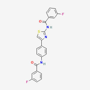 molecular formula C23H15F2N3O2S B2838298 3-fluoro-N-(4-(4-(3-fluorobenzamido)phenyl)thiazol-2-yl)benzamide CAS No. 392246-58-1