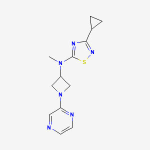 molecular formula C13H16N6S B2838302 3-cyclopropyl-N-methyl-N-[1-(pyrazin-2-yl)azetidin-3-yl]-1,2,4-thiadiazol-5-amine CAS No. 2415499-57-7