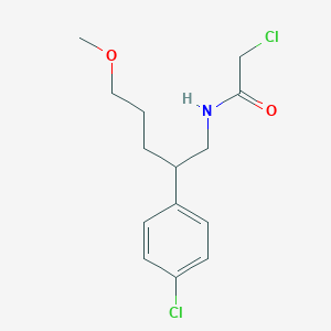 molecular formula C14H19Cl2NO2 B2838304 2-Chloro-N-[2-(4-chlorophenyl)-5-methoxypentyl]acetamide CAS No. 2411226-66-7